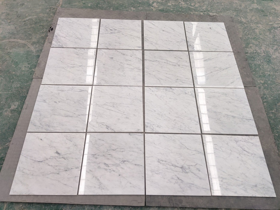 White Carrara Marble Tile Polished 1