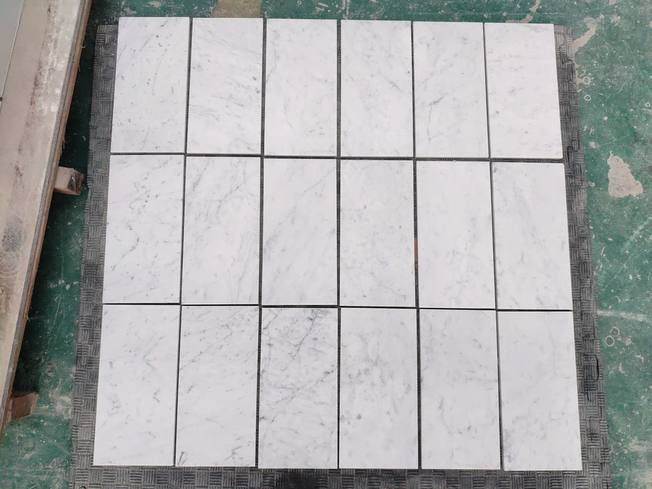 Carrara Venato Marble Tile - 6" x 12" x 3/8" x 3/8" Honed