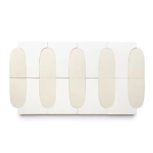 Full Tile Sample - Cement Arco White Bone Cement Tile - 6.25" x 7.75" x 5/8" Matte