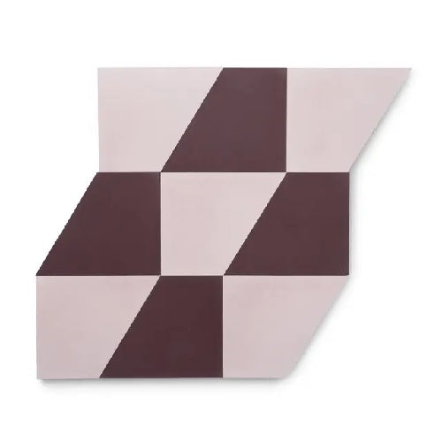 Full Tile Sample - Cement Derby Aubergine Quartz Cement Tile - 5" x 6" x 5/8" Matte