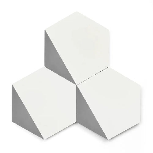 Full Tile Sample - Cement Oslo Cement Tile - 8" x 9" Hexagon x 5/8" Matte