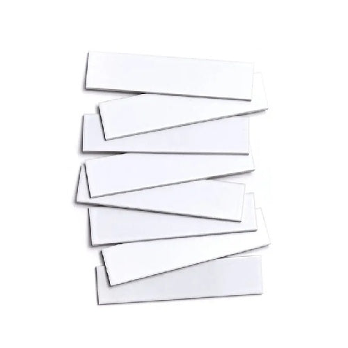 Full Tile Sample - Ceramic Alpha White Clay Tile - 2" x 8" x 3/4" Satin