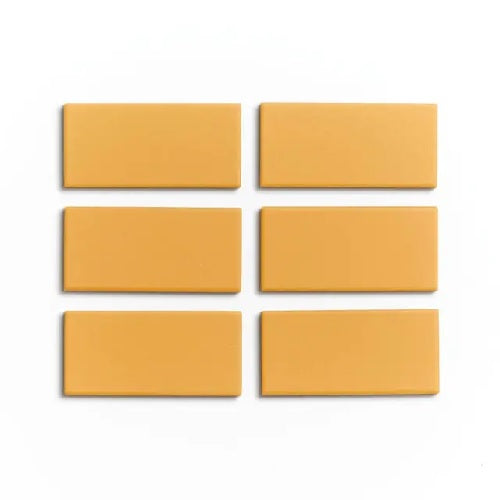 Full Tile Sample - Ceramic Citron Clay Tile - 2" x 4" x 3/4" Matte