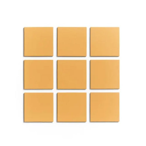 Full Tile Sample - Ceramic Citron Clay Tile - 4" x 4" x 3/4" Matte