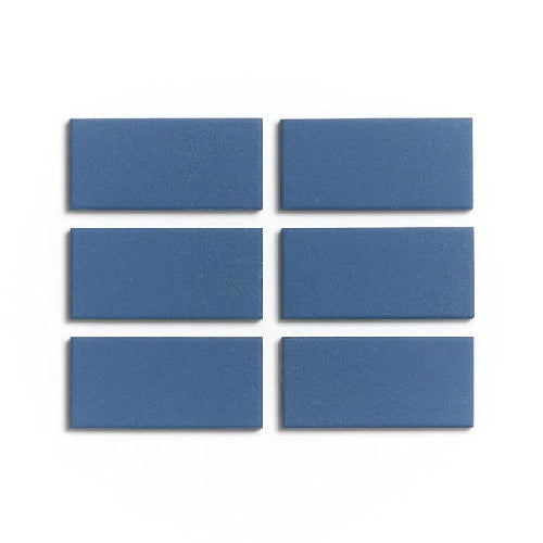 Full Tile Sample - Ceramic Iconic Blue Clay Tile - 2" x 4" x 3/4" Matte