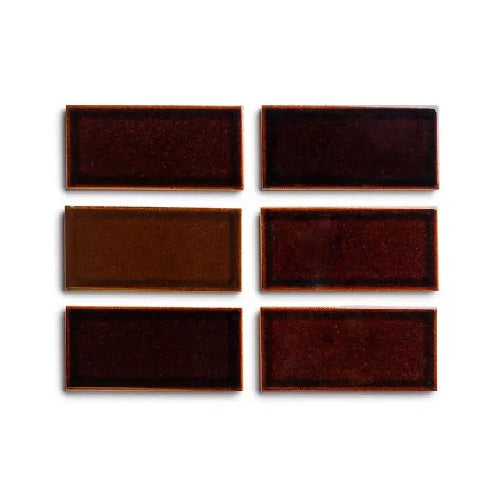 Full Tile Sample - Ceramic Molasses Clay Tile - 2" x 4" x 3/4" Satin