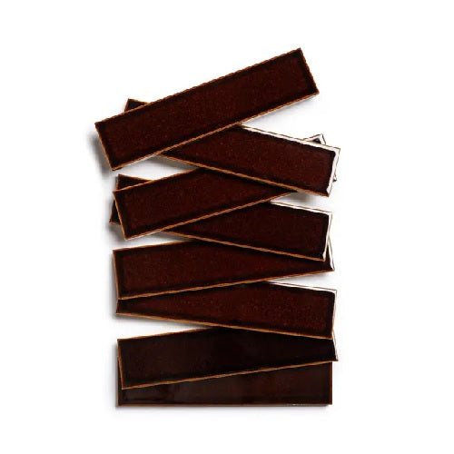 Full Tile Sample - Ceramic Molasses Clay Tile - 2" x 8" x 3/4" Satin