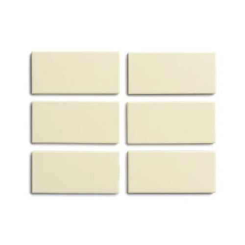 Full Tile Sample - Ceramic Pale Ochre Clay Tile - 2" x 4" x 3/4" Gloss