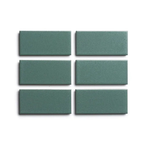 Full Tile Sample - Ceramic Patina Clay Tile - 2" x 4" x 3/4" Matte