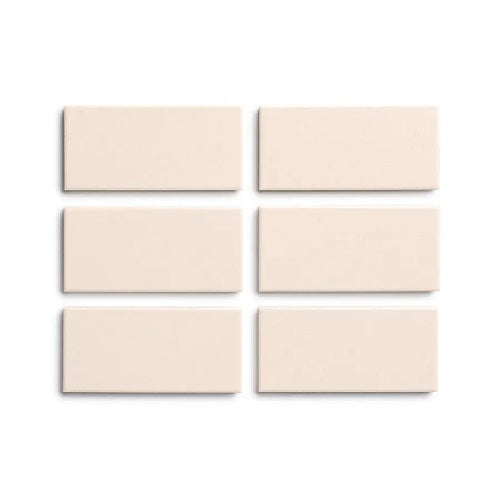 Full Tile Sample - Ceramic Peach Blossom Clay Tile - 2" x 4" x 3/4" Gloss