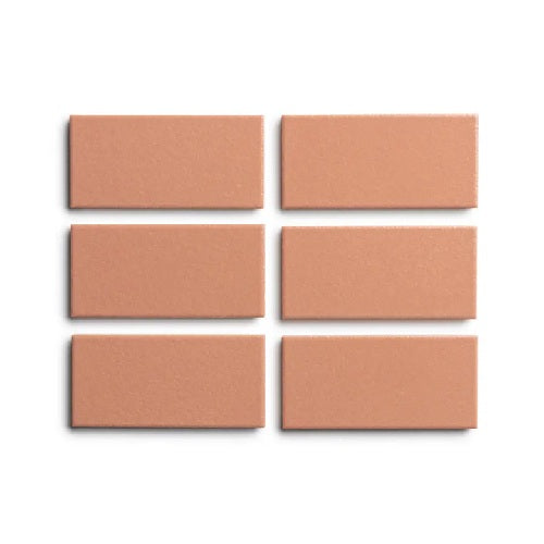 Full Tile Sample - Ceramic Pecan Clay Tile - 2" x 4" x 3/4" Matte