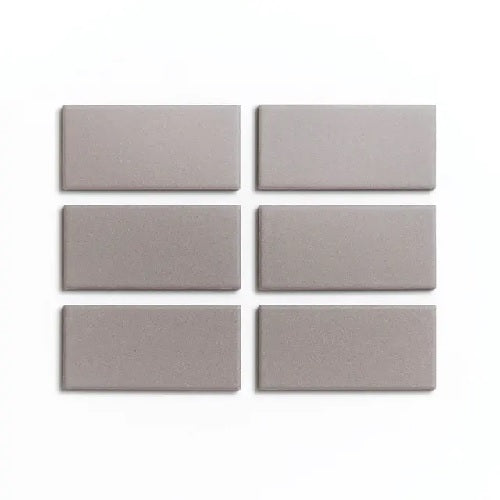 Full Tile Sample - Ceramic Portland Gray Clay Tile - 2" x 4" x 3/4" Matte