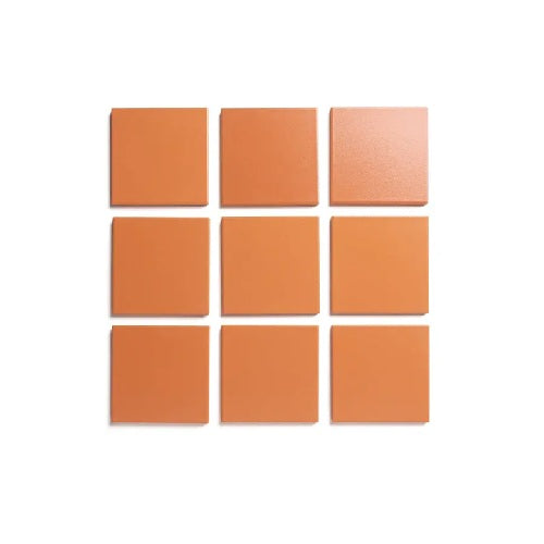 Full Tile Sample - Ceramic Tangelo Clay Tile - 4" x 4" x 3/4" Gloss