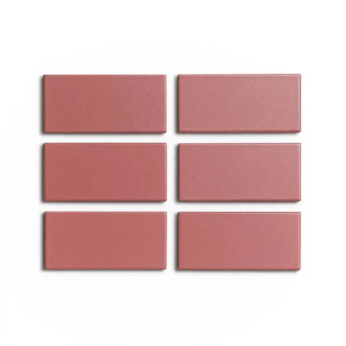 Full Tile Sample - Ceramic Wild Fig Clay Tile - 2" x 4" x 3/4" Satin