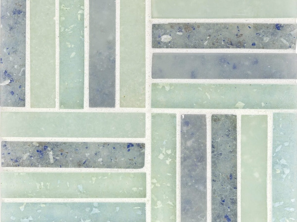 Glass Bermuda Blends Mosaic Clear & Frosted 1