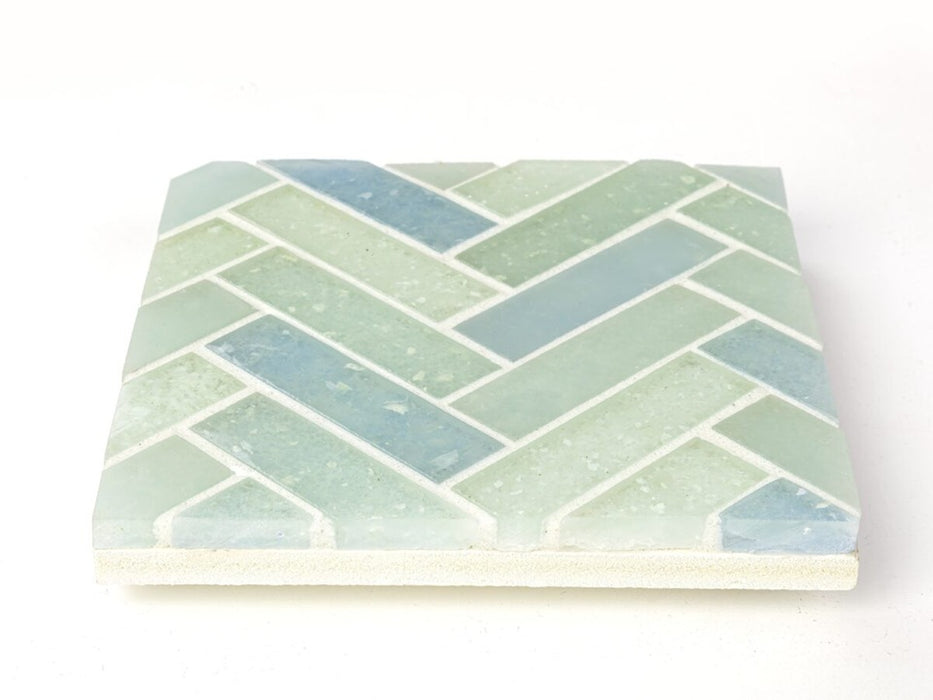Glass Caribbean Blends Mosaic Clear & Frosted 3