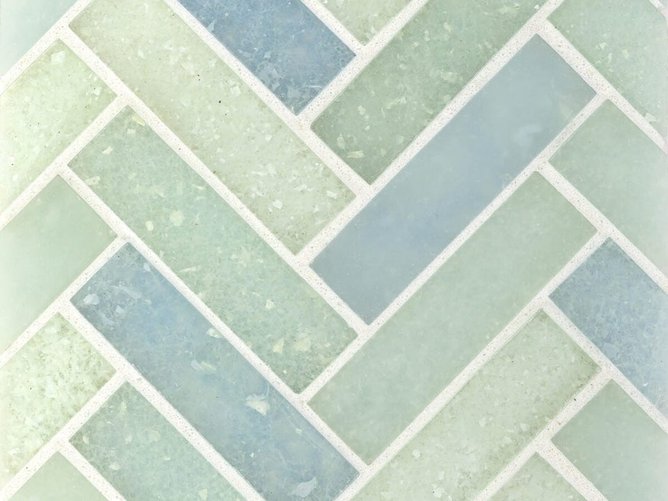 Glass Caribbean Blends Mosaic Clear & Frosted 1