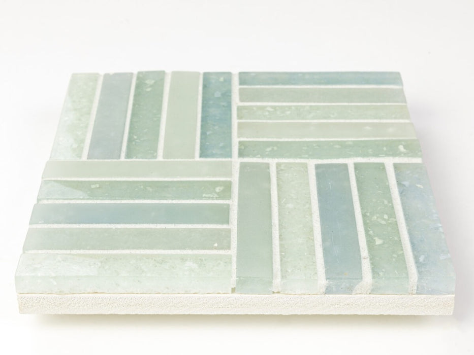Glass Caribbean Blends Mosaic Clear & Frosted 3
