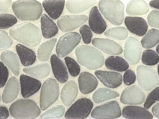 Full Sheet Sample - Liquid Rocks Moonstone Pebble Glass Mosaic - 10.8" x 10.8" x 7 MM Frosted