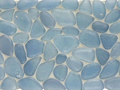Full Sheet Sample - Liquid Rocks Miami Shores Pebble Glass Mosaic - 10.8" x 10.8" x 7 MM Frosted