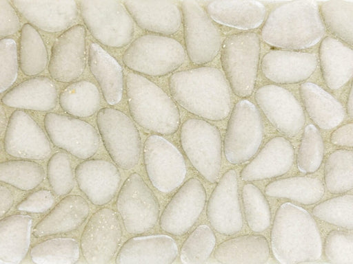 Full Sheet Sample - Liquid Rocks Mykonos Pebble Glass Mosaic - 10.8" x 10.8" x 7 MM Frosted