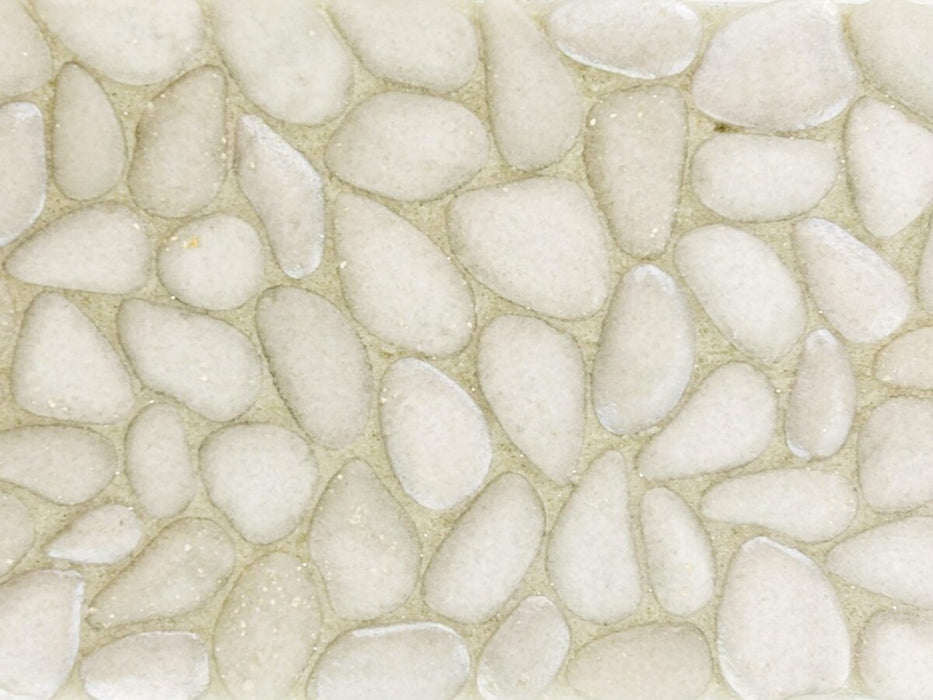 Full Sheet Sample - Liquid Rocks Mykonos Pebble Glass Mosaic - 10.8" x 10.8" x 7 MM Frosted