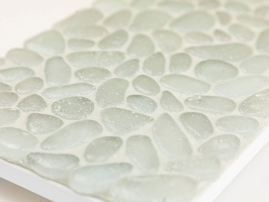 Glass Oysters Silver Mosaic Frosted 4