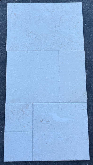 Champagne Chiseled & Brushed Limestone French Versailles Pattern 2