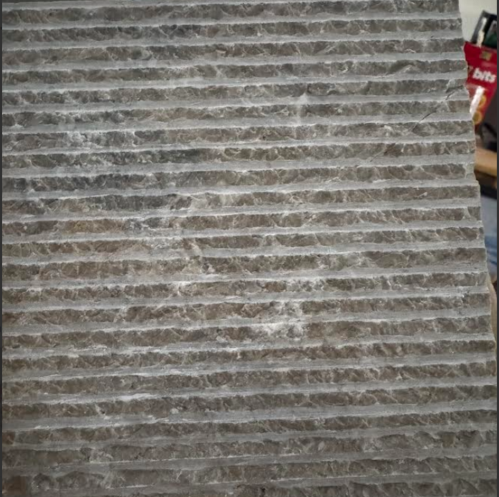 Full Tile Sample - Charcoal Blue Gray Soapstone Tile - 12" x 24" x 5/8" Split Face
