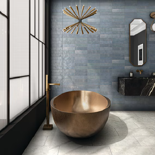 Marazzi Zellige Neo ZL04 Cielo Glossy Ceramic Tile — Stone & Tile Marazzi Zellige Neo ZL04 Cielo Glossy Ceramic Tile — Stone & Tile