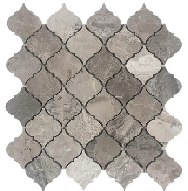 Hybrid Marble City Gray Waterjet Design STDHYWA Mosaic Stone 1