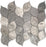 Full Sheet Sample - Hybrid City Gray Waterjet Design Leaf Marble Mosaic - 10.50" x 12" Stone