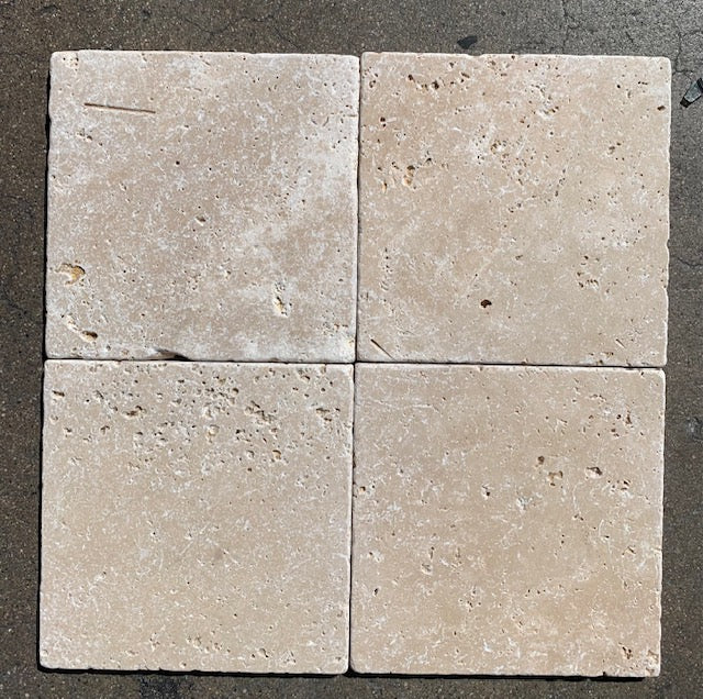 Classic Travertine Tile - 4" x 4" Antique & Tumbled