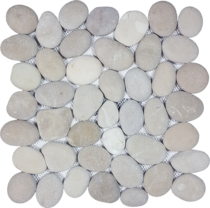 Full Sheet Sample - Aquatica Ocean Stones Classic Tan Deco Pebble Natural Stone Mosaic - 10.75" x 11.25" Matte