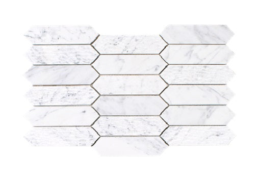 Full Sheet Sample - Venatino Goia Clawed Picket Fence Natural Stone Mosaic - 7.50" x 12" Textured