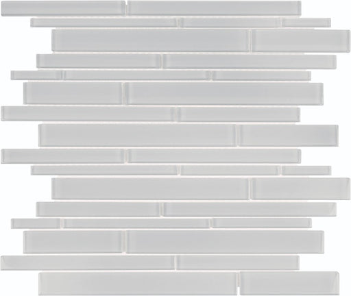 Full Sheet Sample - Aquatica Element Cloud Random Linear Glass Mosaic - 11.75" x 11.75" Glossy