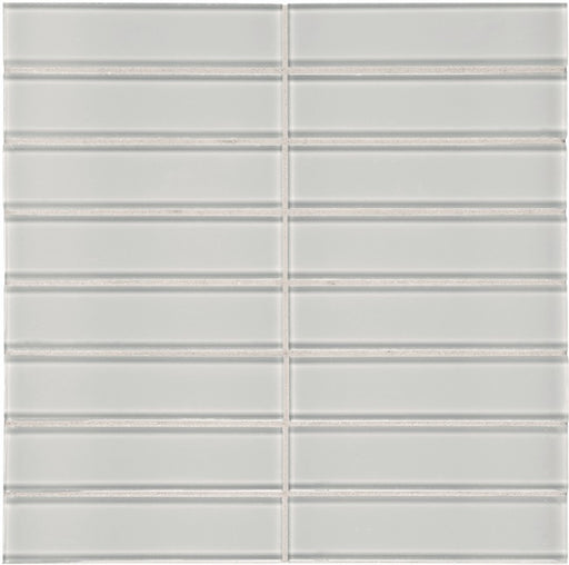Full Sheet Sample - Aquatica Element Cloud Stacked Glass Mosaic - 1.50" x 6" x 8 MM Glossy