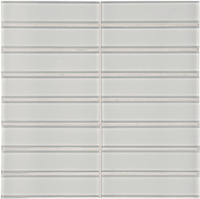 Full Sheet Sample - Aquatica Element Cloud Stacked Glass Mosaic - 1.50" x 6" x 8 MM Glossy
