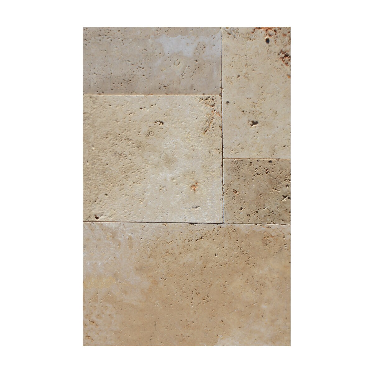Coastal Ivory Tumbled Travertine French Paver Versailles Pattern ...