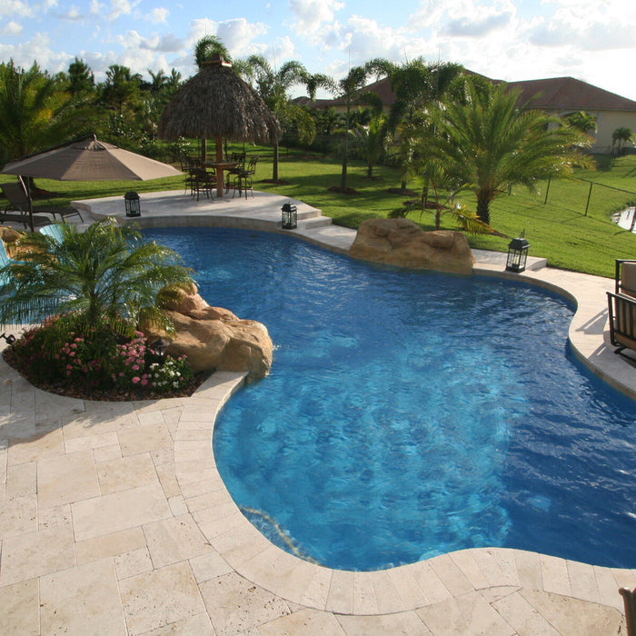 Coastal Travertine Ivory French Paver Versailles Pattern Tumbled 2