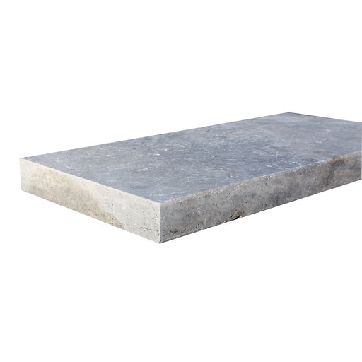 Coastal Travertine Silver Modern Edge Coping Tumbled 1
