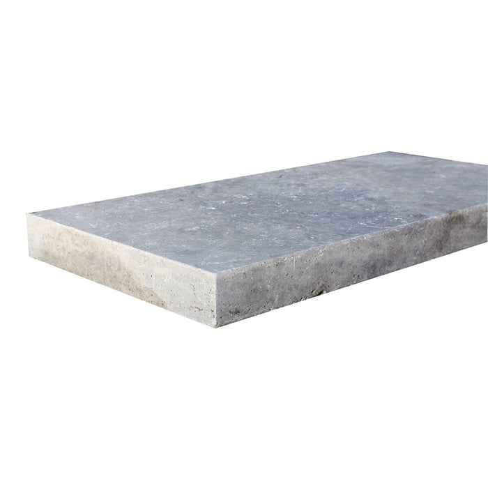 Coastal Travertine Silver Modern Edge Coping Tumbled 1