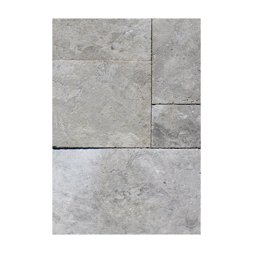 Coastal Marble Tundra Gray French Paver Versailles Pattern Leather 1
