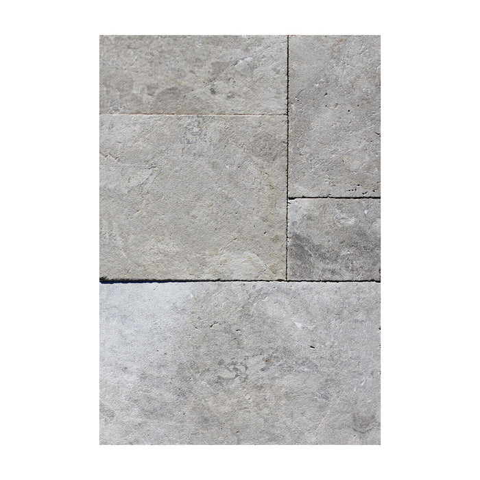 Coastal Marble Tundra Gray French Paver Versailles Pattern Leather 1