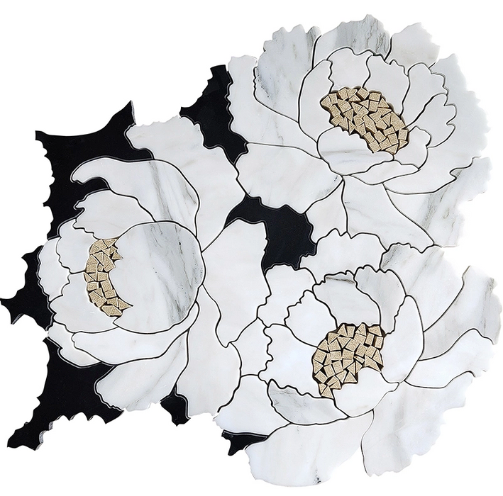 Skalini Majesty Colette Marble & Natural Stone Mosaic - 15" x 15.7"