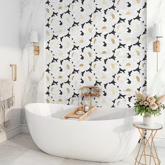 Skalini Majesty Colette Marble & Natural Stone Mosaic - 15" x 15.7"
