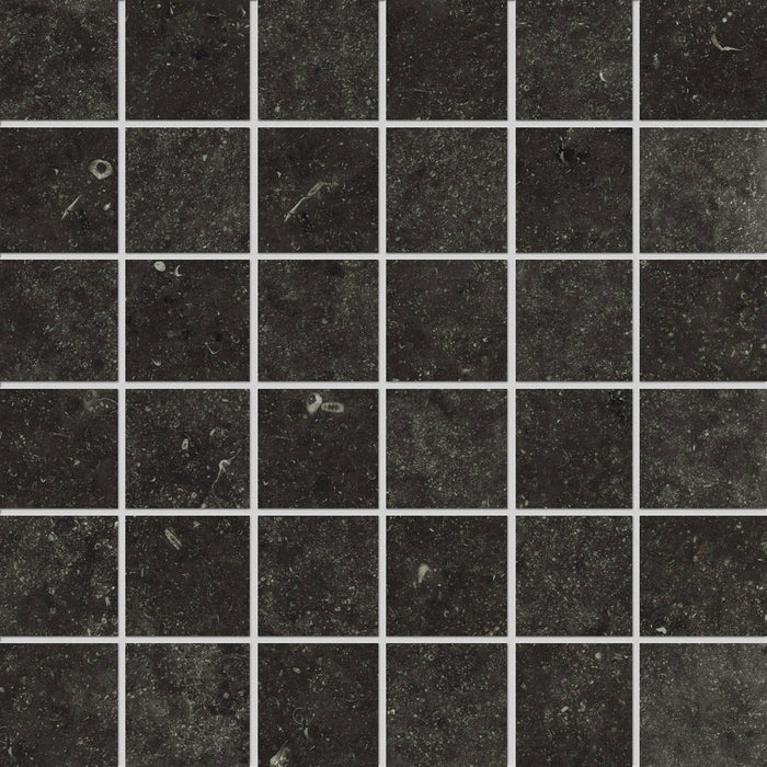 Full Sheet Sample - Concert Black Porcelain Mosaic - 12" x 12" x 9 MM Matte