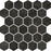 Full Sheet Sample - Concert Black Esagona Texture Porcelain Mosaic - 10" x 10" x 9 MM Matte