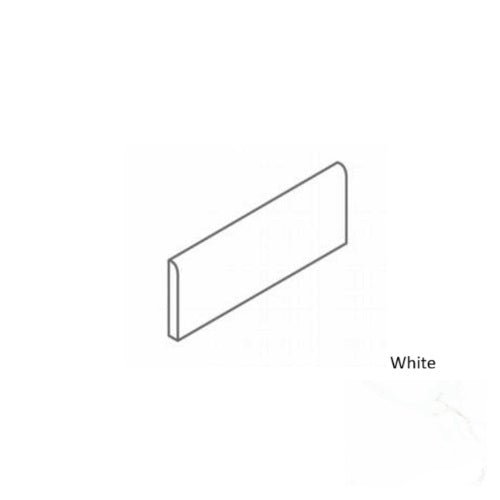 Full Liner Sample - Concert White Porcelain Bullnose - 2.5" x 16" x 9 MM Matte