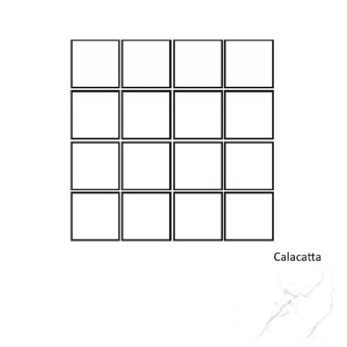 Full Sheet Sample - Cora Calacatta Porcelain Mosaic - 3" x 3" x 3 MM Matte
